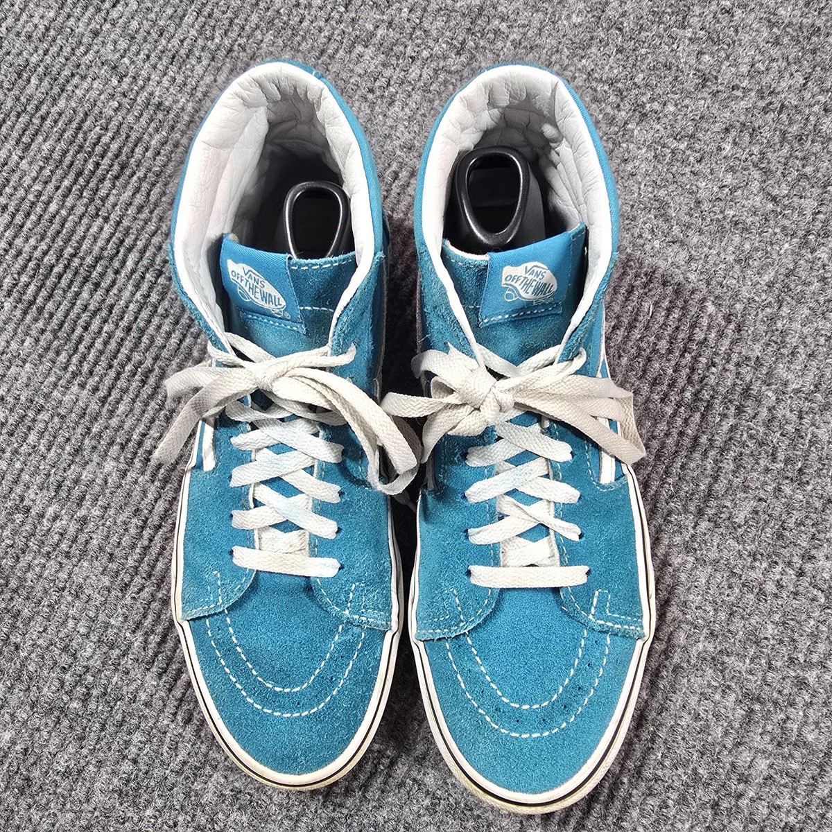 Vans Sk8 Hi Shoes Mens Size 7.5 Blue White Suede Canvas 