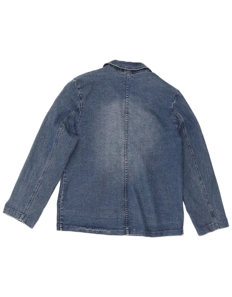 АСТЕР женщин джинсовой ткани 3 кнопки Blazer куртка Великобритании 18 XL синий хлопок AP16 - Изображение 2 из 3