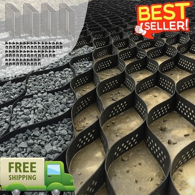 40FT HDPE Gravel Grid for Driveway Geocell Ground Stabilizer 1990 lbs/sq ft w/St