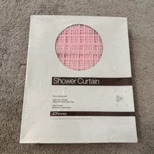 Vintage Shower Curtain Sealed JCPenny Pink Honeycomb 
