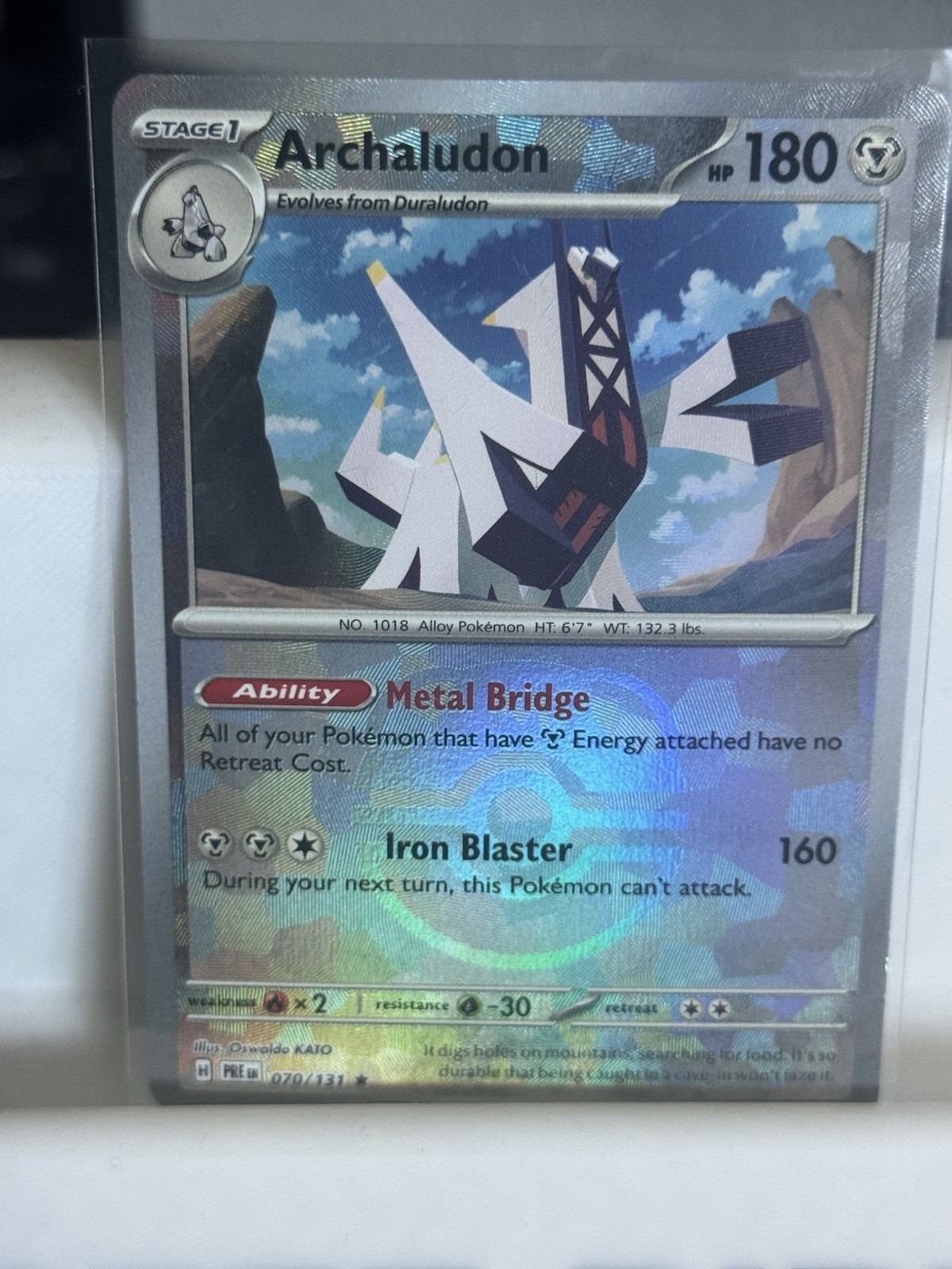 Archaludon 070/131 Master ball Reverse Holo SV Prismatic Evolutions Pokemon - NM