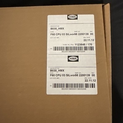 HIMA HIMatrix F60 CPU 03 Safety Controller 2200139 | BRAND NEW Open Box