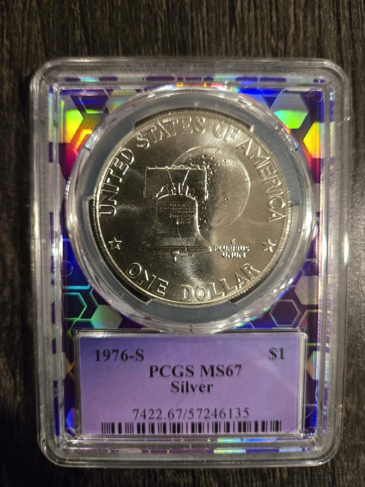 1976 S Eisenhower Dollar - PCGS MS 67 TraderBea Slab - Image 2 of 2