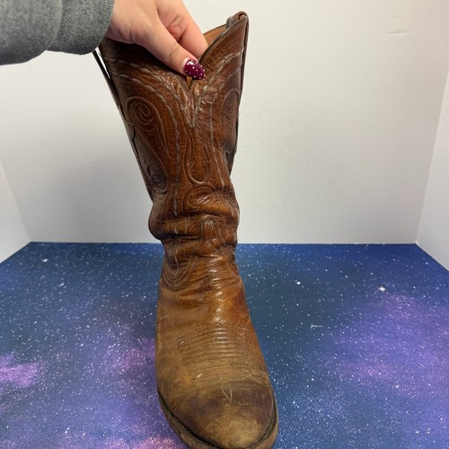 Vintage Lucchese Classics Handmade Mens 9.5D Brown Leather Cowboy Boots USA Made, $149.99 - Photo 12