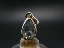 Genuine Faceted Aquamarine Gem Sterling Silver Pendant From Brazil - 0.7"