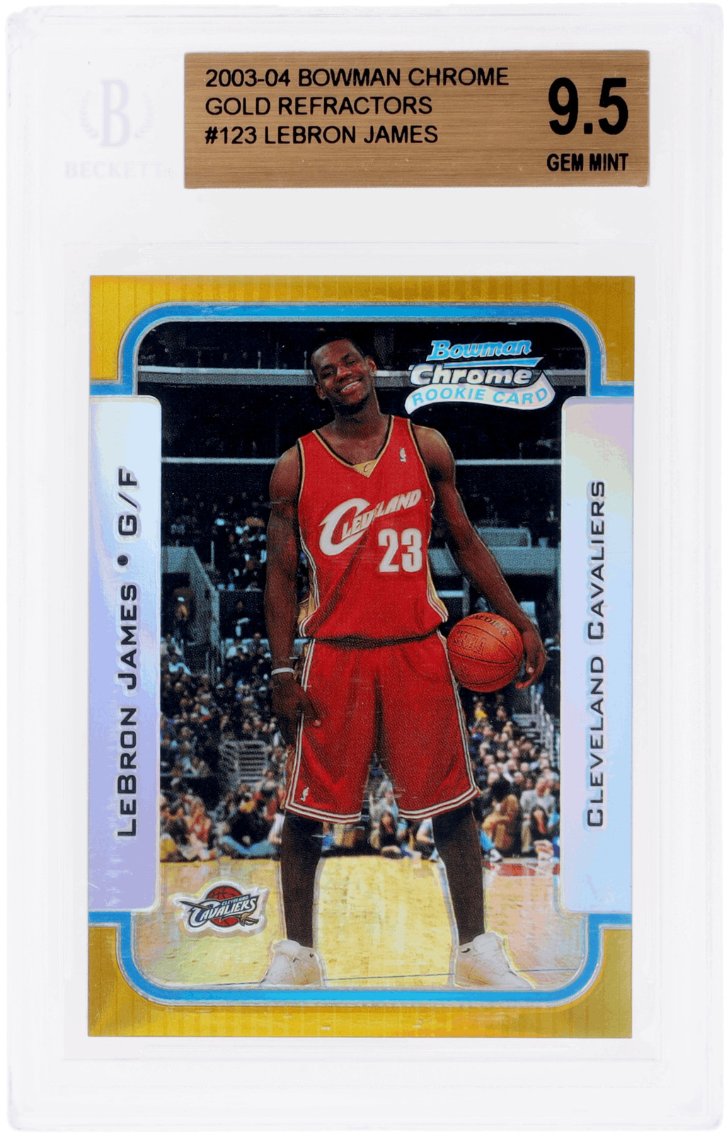 2003 Bowman Chrome LeBron James Gold Refractor #123 /50 BGS 9.5 Rookie RC
