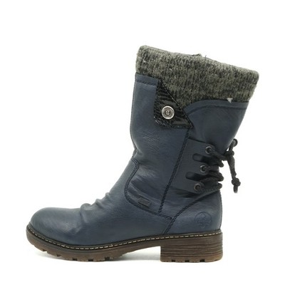 Rieker Damen 94773 Stiefel Blau Synthetik Mittel Warmfutter Boots EU 37