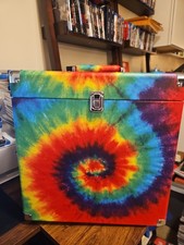 Victrola Vinyl Record Storage Carrying Case for 30 LP Records, Tie Dye Print