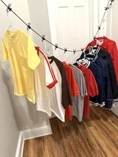 Vintage 70s 80s Clothing Lot Blank Shirts Jackets Baseball Ringer 10pc M-L READ