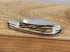 VINTAGE FIGHT'N ROOSTER 2 BLD/NICE STAG "SADDLEHORN TRAPPER" POCKET KNIFE- MINTY — photo 6