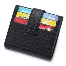 Real Leather Slim Wallet Men Women Secure RFID Money Credit Card Holder Wallet