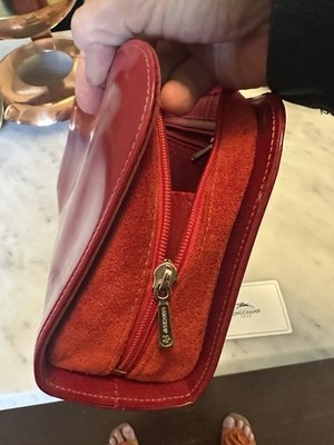 Longchamp Cosmetic Bag pouch In Red 11x 8 X 3