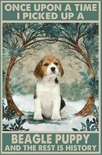 Beagle Puppy for Adults-I Picked Tin Metal Signs Home D cor Wall Art 8x12