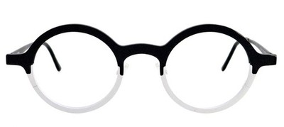 New THEO mille+51 45mm Black White Panto Titanium Eyeglasses Frame Only Belgium
