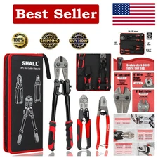 Heavy Duty 14" Bolt Cutter with 8" Mini & Wire Rope Cutters - Ergonomic Design