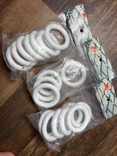 7 Kirsch Wood Rings Ribbed Trends Classics Drapery for 1 3/8" Set Of 18