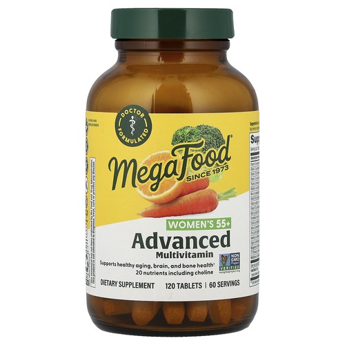 MegaFood Multi for Women 55  120 Tablets Dairy-Free, Gluten-Free, Iron-Free,