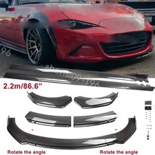 For Mazda Mx-5 Miata Front Bumper Lip Splitter Side Skirt Carbon Fiber Style For Mazda Mx-5 Miata Front Bumper Lip Splitter Side Skirt Carbon Fiber Style