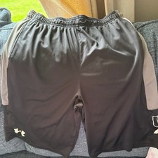 Under Armour Boys Prototype 2.0 Logo Shorts Black Grey Youth Large