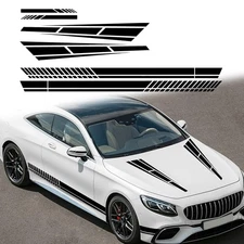 ramuel 6 Pcs Car Racing Body Personalized Side Skirt Hood Decoration Vinyl St...
