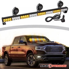 LED Strobe Light Bar 35.5" Amber White Warning Windshield Traffic Safety Advisor