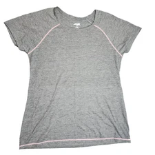 Avia Gray Short Sleeve Athletic Top Women’s Small Stretch Activewear