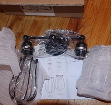 LAVALUX Industrial Matt Black 2-Wall Light Metal Wire Cage Sconce BD-0306-2