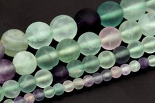 Natural Matte Multicolor Fluorite Beads Grade A Round Loose Beads 4/6/8/10/12MM