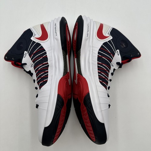 Nike Lunar Hyperdunk + White Blue Red USA 2012 Size 12 Used 524934-102 - Picture 4 of 24