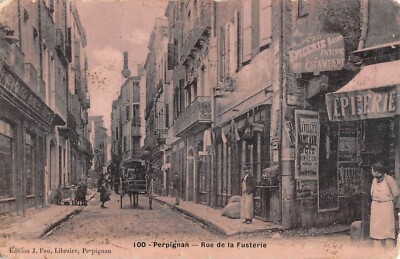 CPA 66 PERPIGNAN / RUE DE LA FUSTERIE / éditeur J.fau