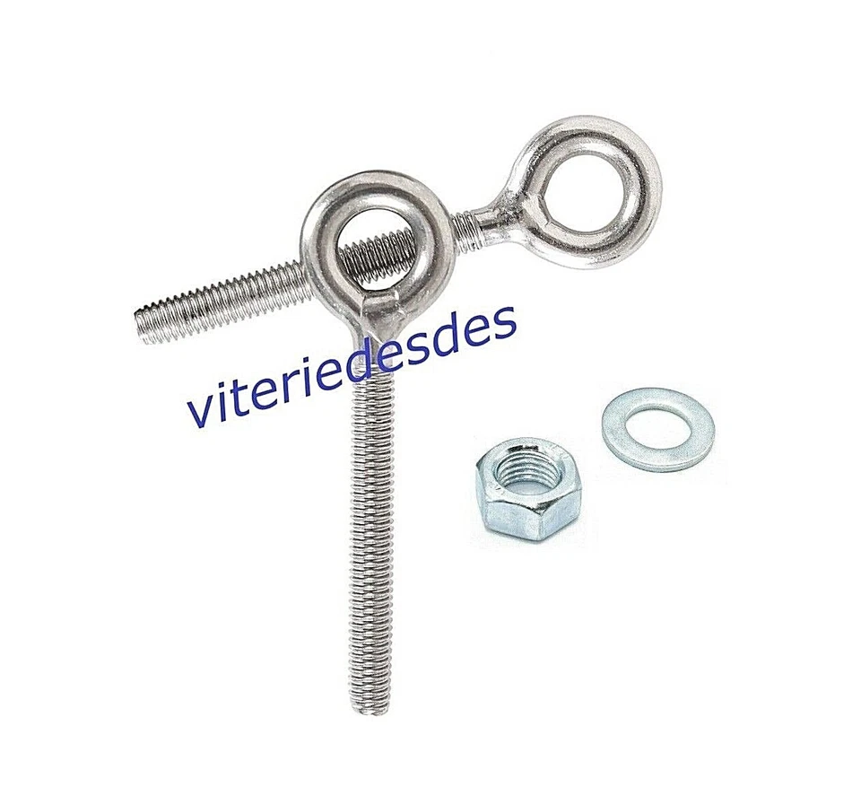 VITI OCCHIELLO PER TENDITORE TASSELLO OCCHIELLI M5 M6 M8 M10 M12 ACCIAIO ZINCATO - Immagine 2 di 4