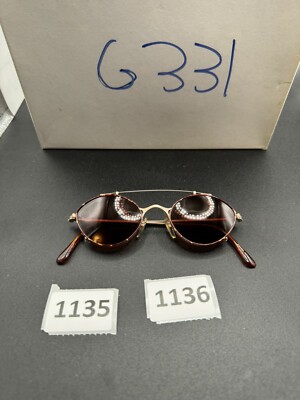 Vintage Revolution Eyeglass Frame Clip On Sunglasses Re 033 47-20 Gold Tortoise
