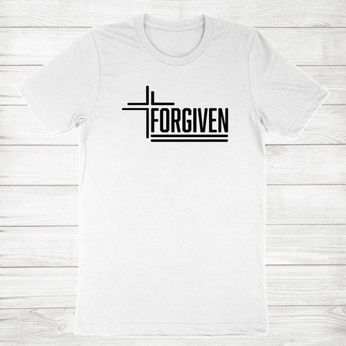 Forgiven Christian Inspirational Shirt Awesome Christian T-Shirt Jesus Graphic - Picture 4 of 22