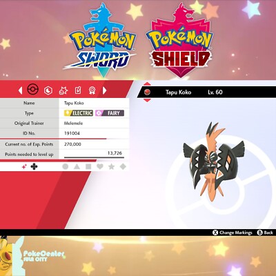   Shiny Tapu Koko  Event American PGL   Pokemon Sword & Shield   UNTOUCHED