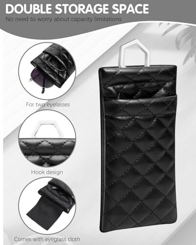 Double Soft Glasses Case Pu Sunglasses Case Squeeze Top  display picture 3