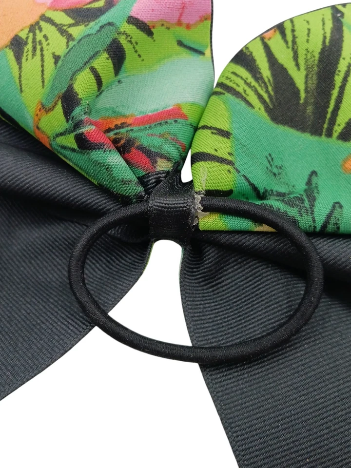 Victoria's Secret Rosa Elástico Cola de Caballo Lazo Tropical Floral Accesorios Foto 4 de 4