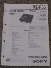 SONY MZ-R55 PORTABLE MINI DISC RECORDER ORIGINAL SERVICE REPAIR MANUAL