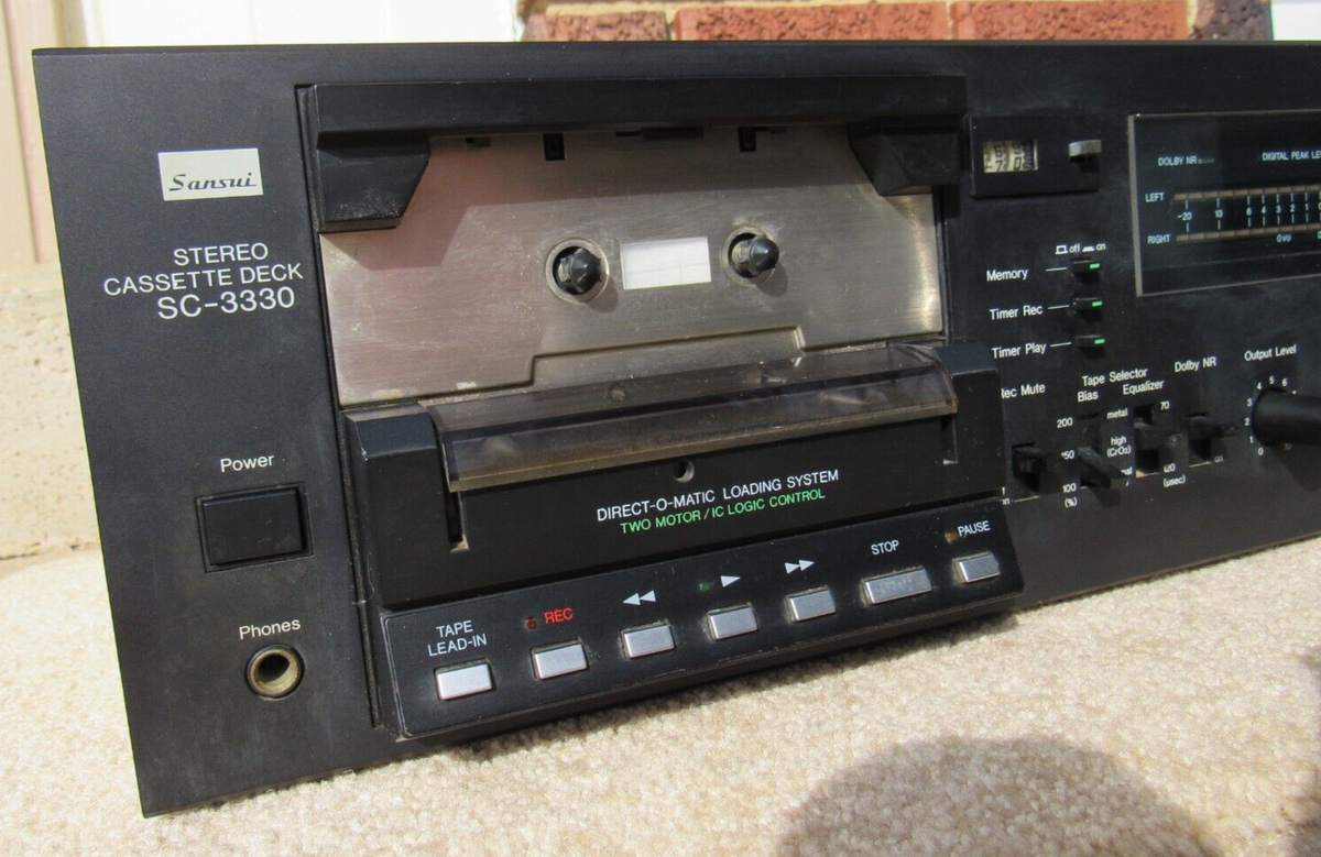 Sansui SC-3330 Vintage Stereo Cassette Tape Deck Parts Repair AS