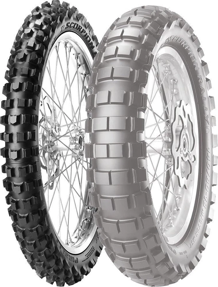 Neumático delantero deportivo doble para motocicleta Pirelli Scorpion Rally 90/90-21 tubo tipo ADV Foto 3 de 3