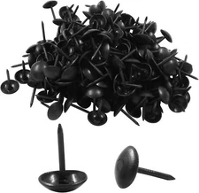 200Pcs Black Upholstery Tacks, Antique Round Metal 3/8" x 1/2", Matte 