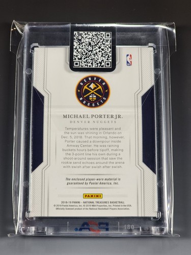 Michael Porter Jr. 2018-19 Panini National Treasures 68/99 ROOKIE AUTO Jersey - Picture 4 of 5