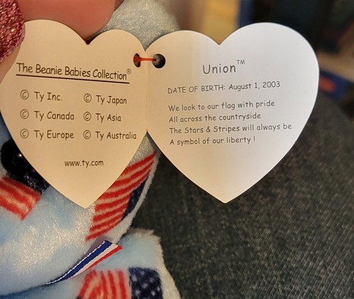 Ty Beanie Baby - UNION the Bear (Black Nose) - Picture 4 of 4
