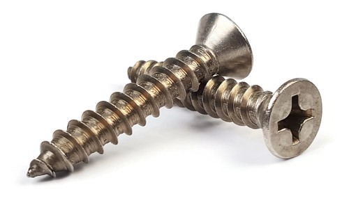 Sheet Metal Screws Stainless Steel Phillips Flat Head #4 x 1" Qty 250 - Picture 2 of 3
