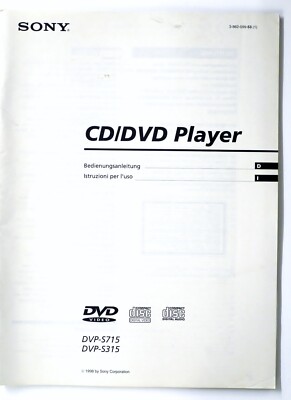 Original SONY DVP-S715 /-S315 CD/DVD-Player Owner's Manual / Bedienungsanleitung