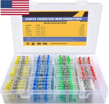 240Pcs Solderstick Waterproof Solder Wire Connector Shrink Butt Sleeve Terminals