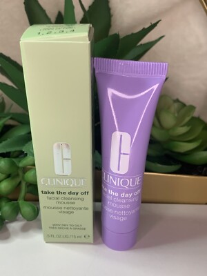 NEW Clinique Take The Day Off Facial Cleansing Mousse .5 oz Very Dry To Oily.