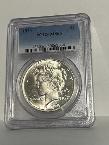 1923  Peace Silver Dollar - PCGS  MS-65