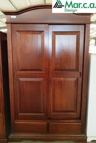 ARMADIO ANTE SCORREVOLI 2 CASSETTI ARTE POVERA CLASSICO NOCE SCURO cm122x59x200h - Photo 11 sur 12