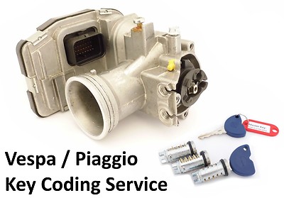 Replacement Key Programming Service. Vespa GTS, GTV, GT, Super IE 125, 250 300