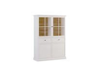 Buffet Schrank KüChenanrichte Glasvitrine Vitrinenschrank 2 Schubladen